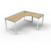 Office Furniture | RapidLine Rapidline Deluxe Infinity Corner Workstation Loop Leg 1800/1500Wx750Mmd Oak/White