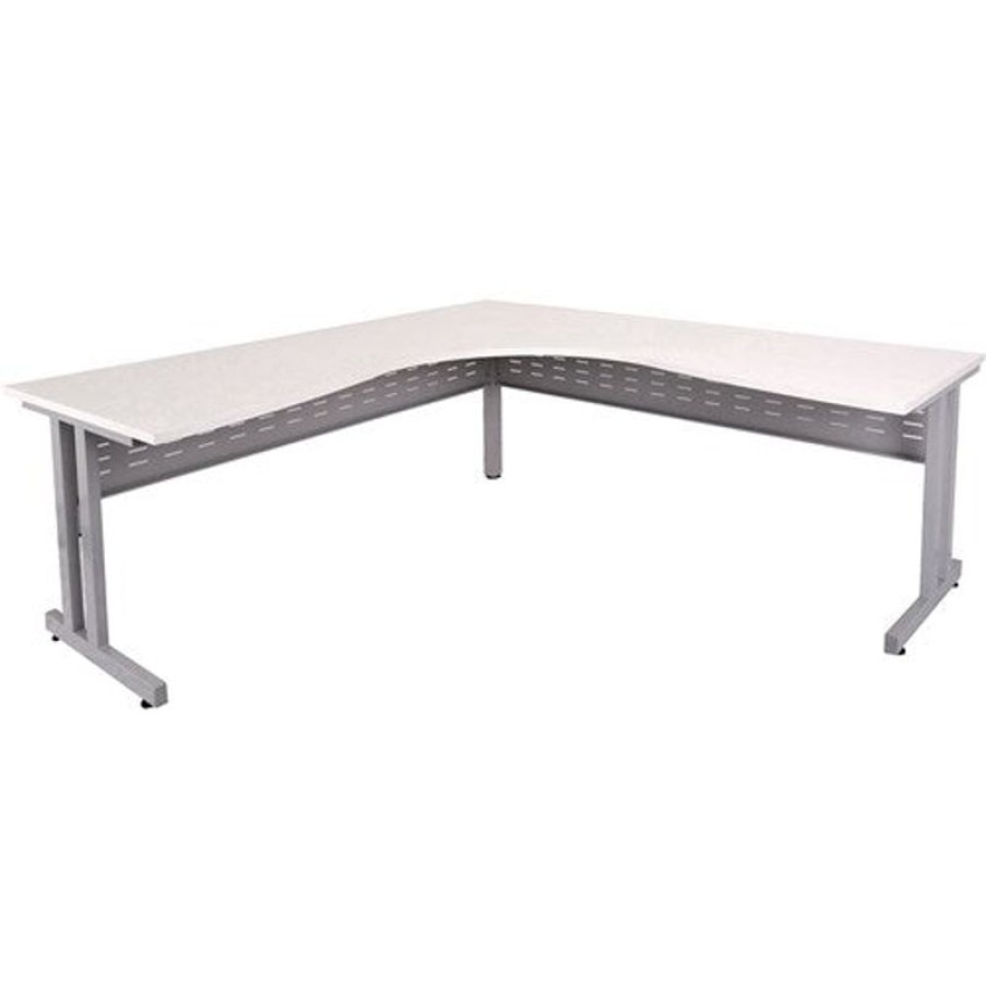 Office Furniture | RapidLine Rapidline C Leg Corner Workstation 1500/1500W X 700D X 730Mmh Natural White/Silver