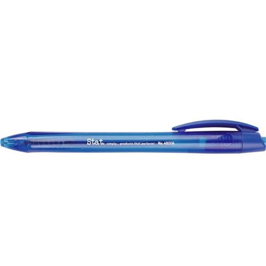 Pens | Stat Stat Retractable Ballpoint Pen Medium 1Mm Blue Box12