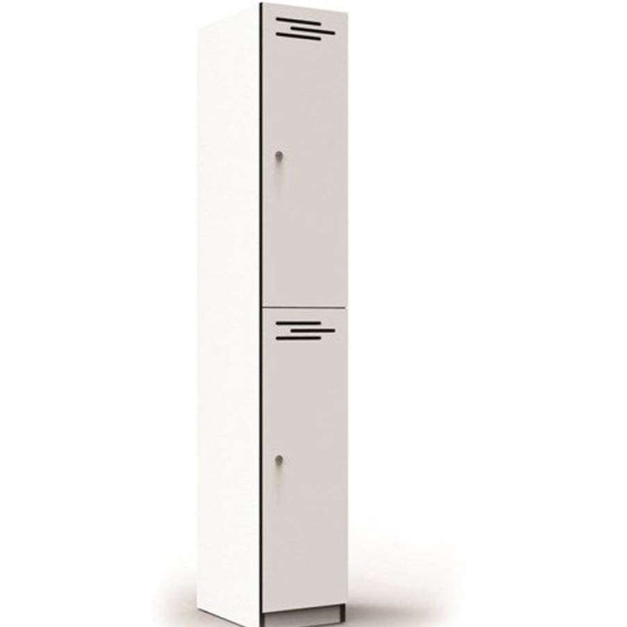 Storage | RapidLine Rapidline Infinity Melamine 2 Door Locker 305Wx455Dx1850Mmh White With Black Edging