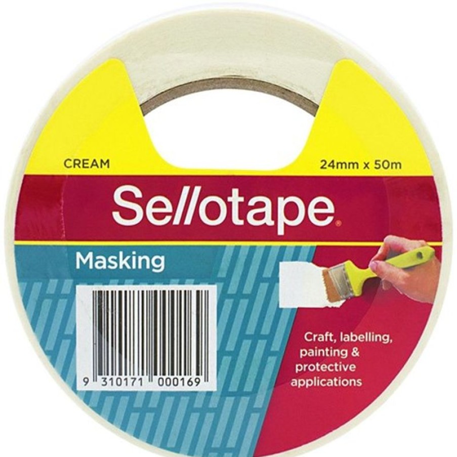 Tapes & Adhesives | Sellotape Sellotape Masking Tape 24Mmx50M Beige