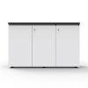 Storage | RapidLine Rapidline Infinity Swing 3 Door Cupboard 1200W X 450D X 730Mmh White With Black Edge