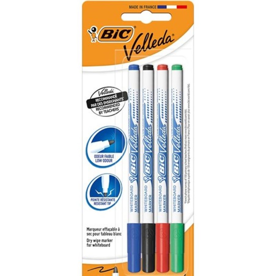 Telephones & Accessories | Bic Bic Velleda Whiteboard Marker 1721 Thin Bullet 2.8Mm Assorted Pack Of 4