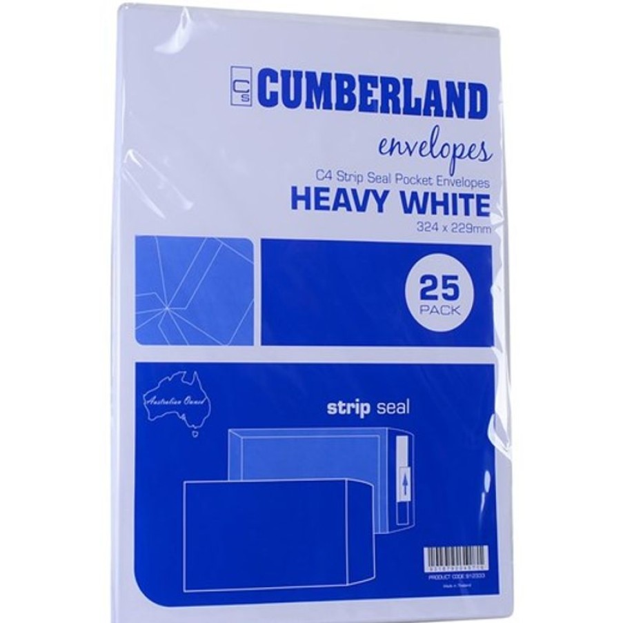 Envelopes & Post Accessories | Cumberland Cumberland Plain Envelope Pocket C4 Strip Seal White Pack Of 25