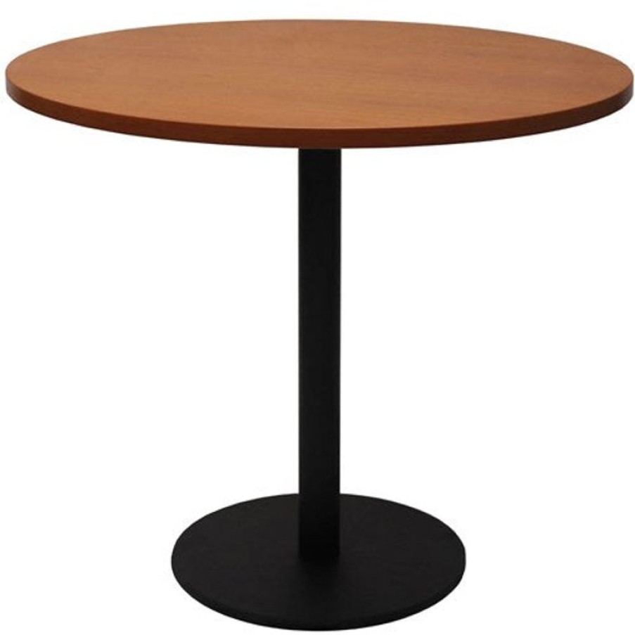 Office Furniture | RapidLine Rapidline Disc Base Round Table 900D X 755Mmh Cherry Top Black Base