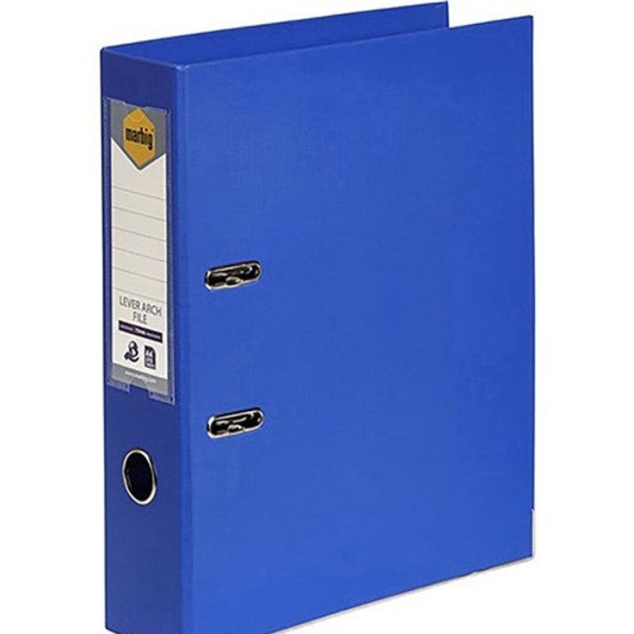 Binders & Folders | Marbig Marbig Linen Pe Lever Arch Binder A4 75Mm Royal Blue