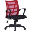 Chairs & Accessories | RapidLine Rapidline Vienna Office Chair Medium Mesh Back With Arms Fabric Seat Red Mesh Back