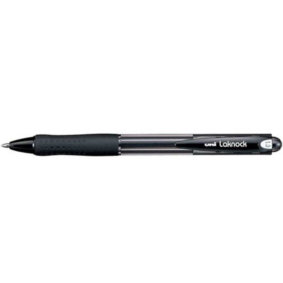 Pens | Uni-Ball Uni Sn100 Laknock Ballpoint Pen Retractable Medium 1Mm Black Box12