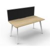 Office Furniture | RapidLine Rapidline Eternity Workstation Single Sided With Screen 1200W X 780D X 1200Mmh Oak/White