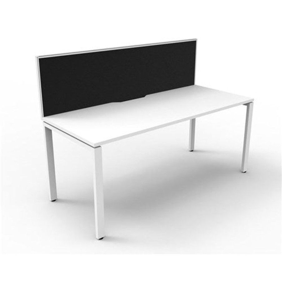 Office Furniture | RapidLine Rapidline Deluxe Infinity Desk Profile Leg One Sided + Screen 1800Mmw White/White