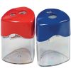 Pencils | Stat Stat Sharpener Double Hole Metal With Clear Canister Assorted