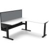 Office Furniture | RapidLine Rapidline Boost+ Corner Workstation + Screen + Cable Tray 1800/1800Mmw White/Black