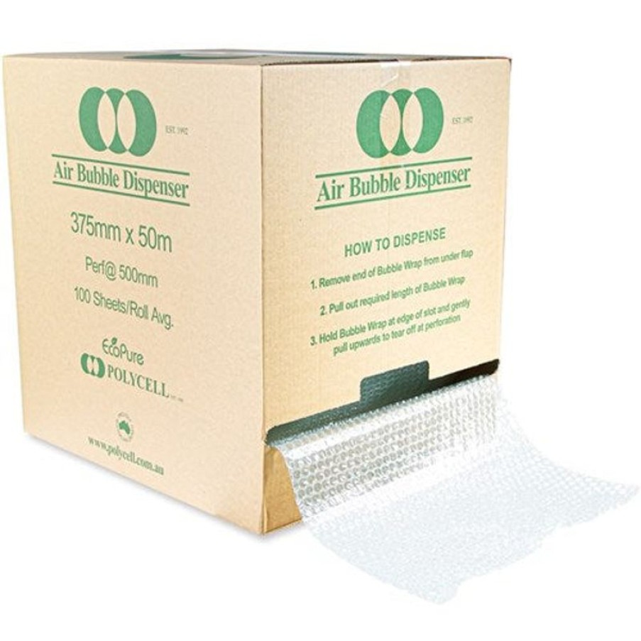 Envelopes & Post Accessories | Polycell Polycell Degradable Bubble Wrap Roll 375Mm X 50M Green