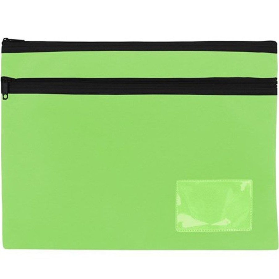 Telephones & Accessories | Celco Celco Pencil Case 2 Zips Large 350X260Mm Lime Green