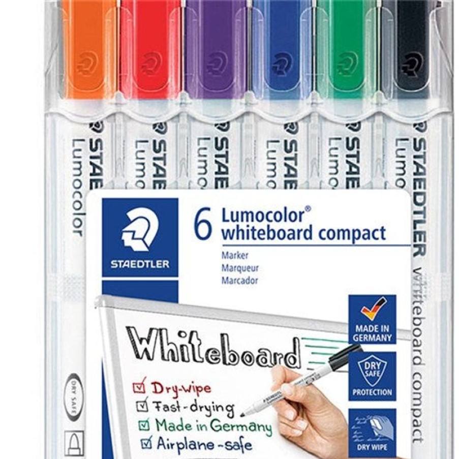 Markers & Highlighters | Staedtler Staedtler 341 Lumocolor Whiteboard Marker Bullet 1-2Mm Assorted Wallet Of 6