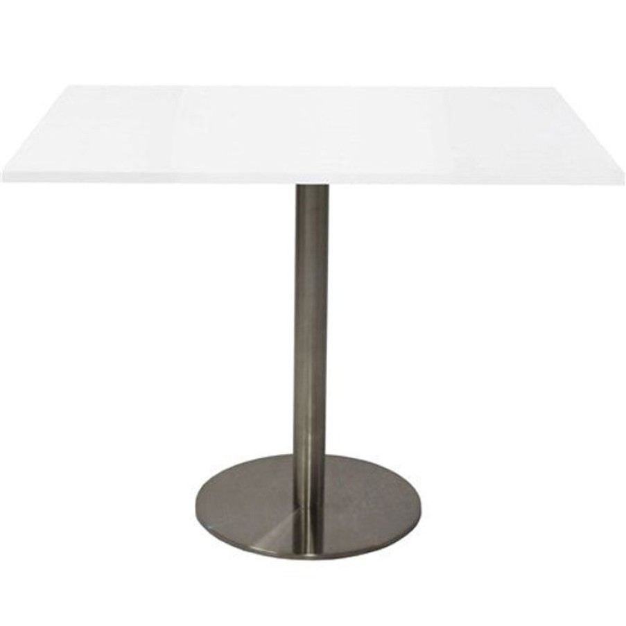 Office Furniture | RapidLine Rapidline Square Meeting Table 900W X 900D X 755Mmh White Top Silver Base