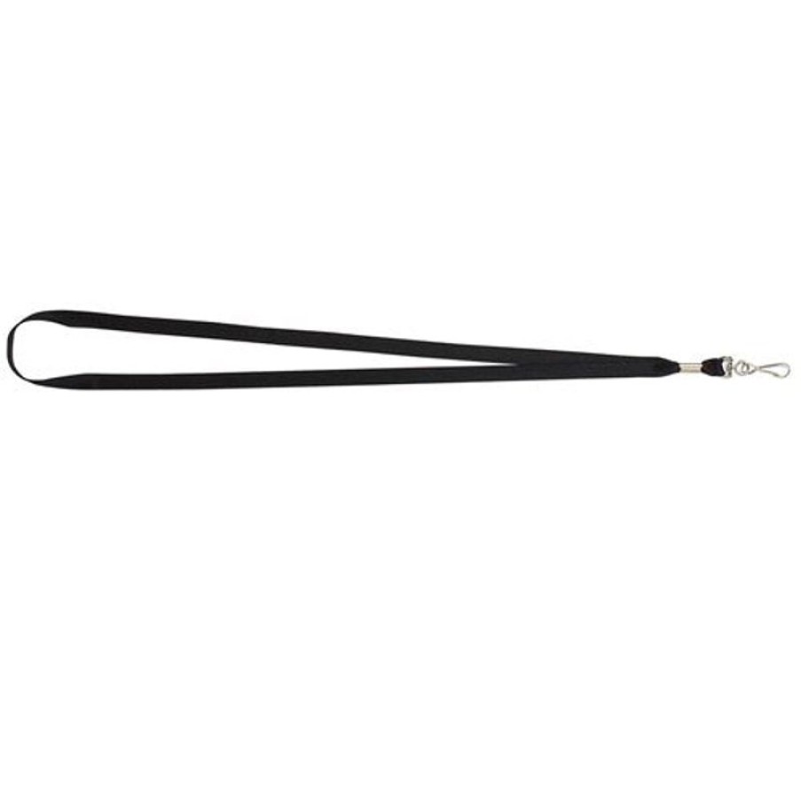 I.D & Security | Rexel Rexel Lanyards 520Mm With Swivel Clip Black Pack Of 10