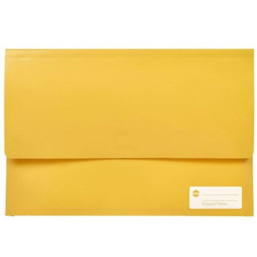 Files | Marbig Marbig Polypick Document Wallet Foolscap 25Mm Gusset Yellow