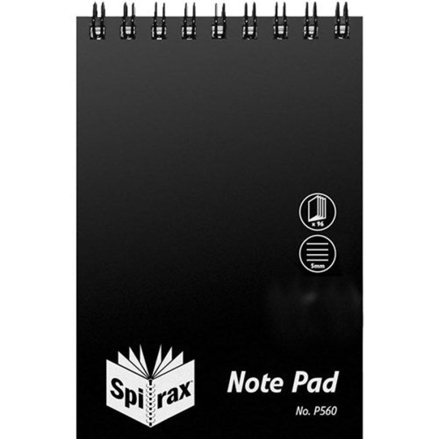 Labelling Machines & Accessories | Spirax Spirax P560 Pocket Notebook Poly Cover 112X77Mm Ruled 96 Page Top Opening Black