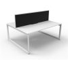 Office Furniture | RapidLine Rapidline Deluxe Infinity Desk Loop Leg Double Sided + Screen 2 Person 1800Mmw White/White