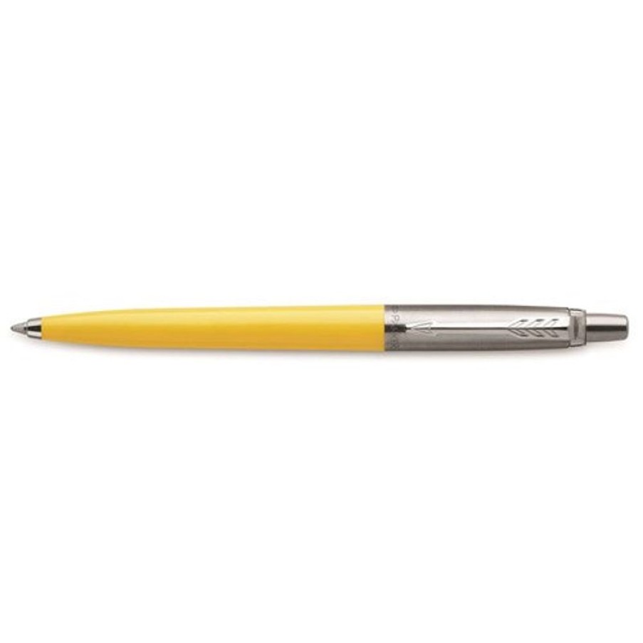 Pens | Parker Parker Jotter Originals Ballpoint Pen Yellow Barrel Stainless Clip Refill Blue