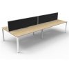 Office Furniture | RapidLine Rapidline Deluxe Infinity Desk Profile Leg Two Sided + Screen 4 Person 3000Mmw Oak/White