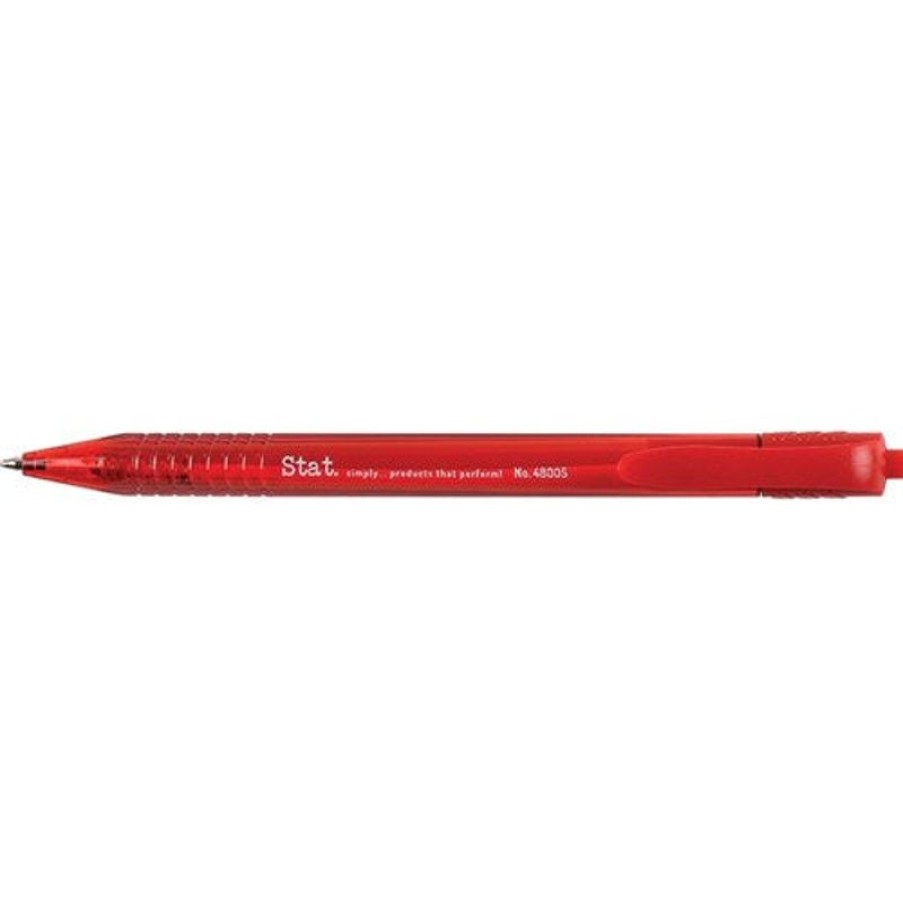 Pens | Stat Stat Retractable Ballpoint Pen Medium 1Mm Red Box12