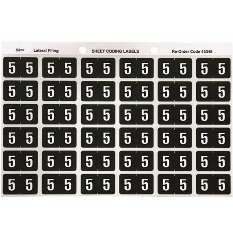 Telephones & Accessories | Avery Avery Numeric Coding Label 5 Side Tab 25X38Mm Dark Green Pack Of 180