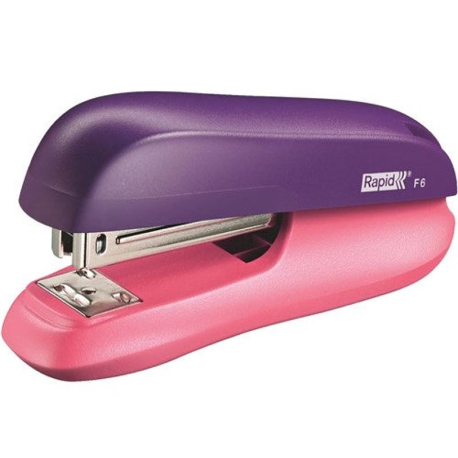 Staplers | Rapid Rapid F6 Stapler Half Strip Purple & Apricot