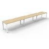 Office Furniture | RapidLine Rapidline Deluxe Infinity Desk Profile Leg Single Sided 3 Person 5400Mmw Oak/White