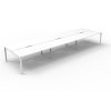 Office Furniture | RapidLine Rapidline Deluxe Infinity Desk Profile Leg Double Sided 6 Person 4500Mmw White/White