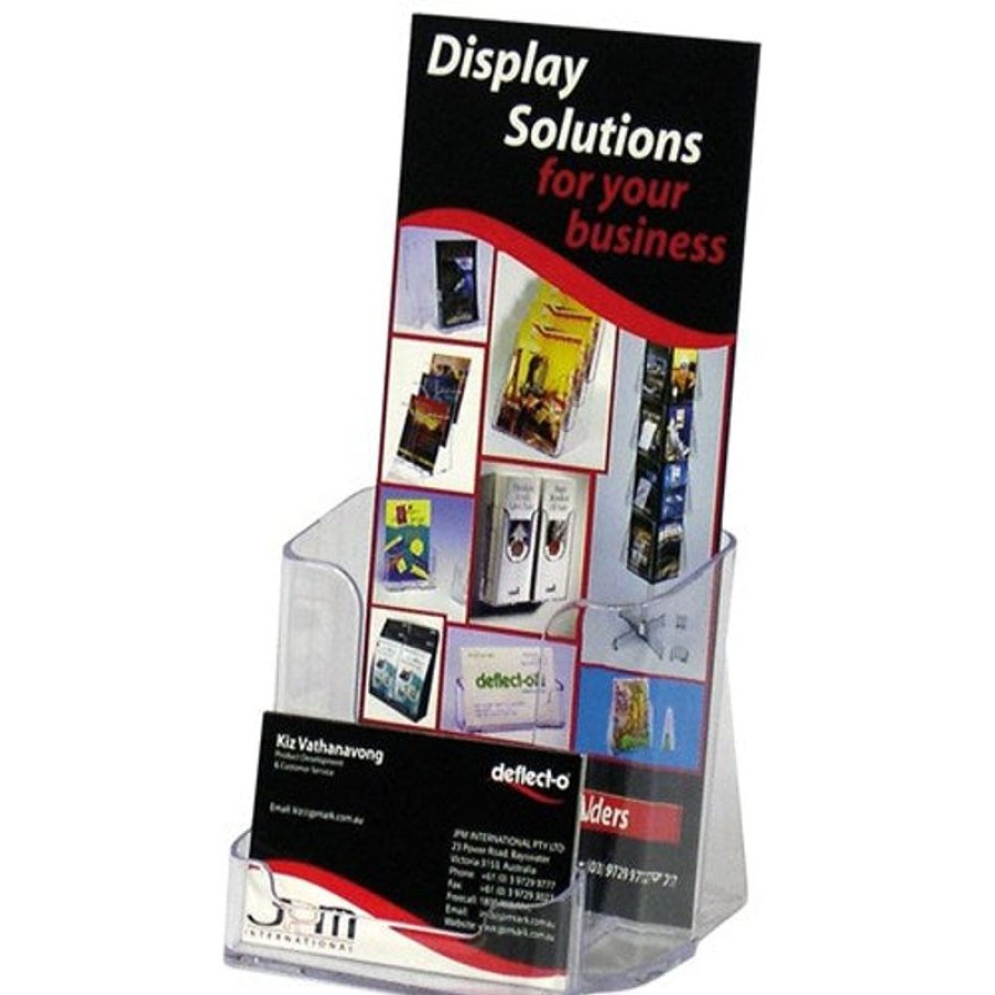 Brochure Holders | Deflecto Deflecto Brochure Holder Dl Free Standing Or Wall Mount With Business Card Holder