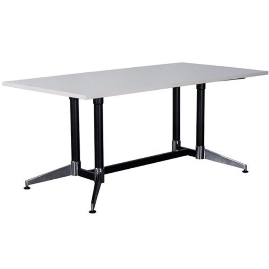 Office Furniture | RapidLine Rapidline Typhoon Boardroom Table 2400W X 1200D X 750Mmh White Top Black Frame