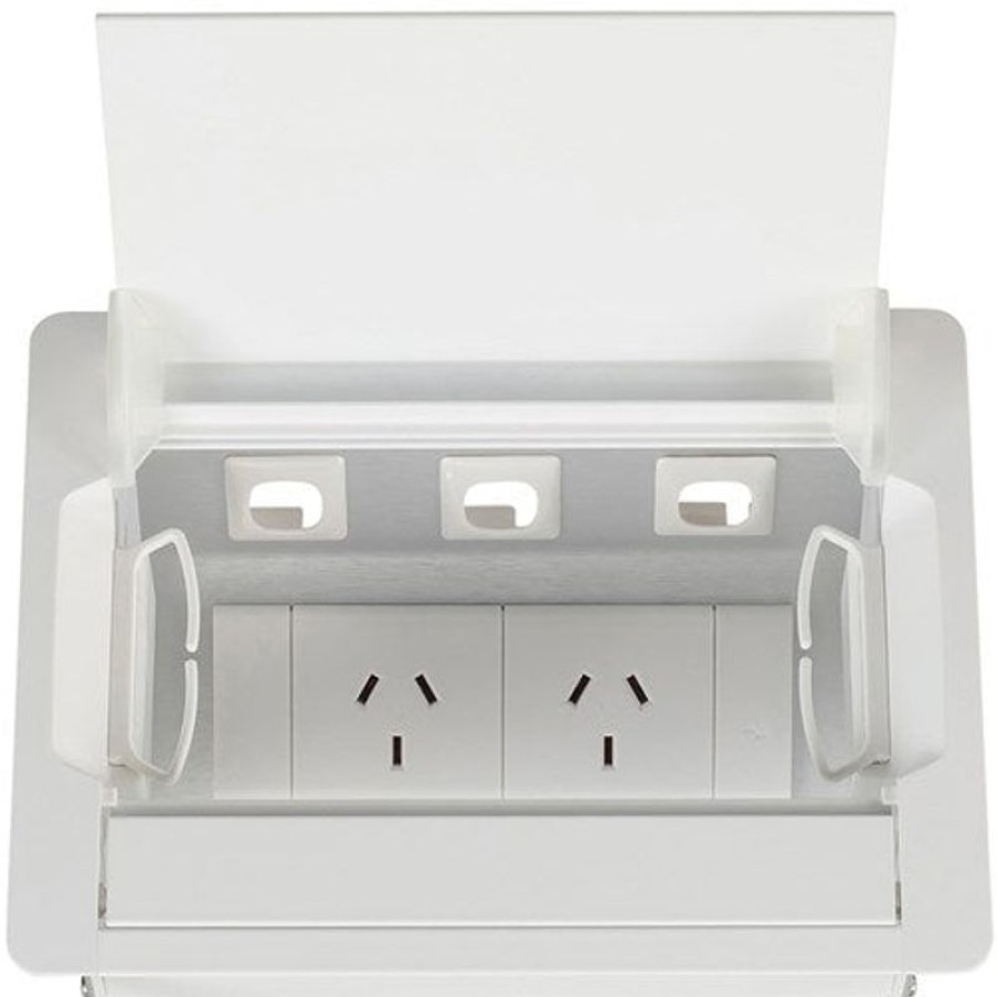 Office Furniture | RapidLine Rapidline Table Surface Mounted Service Box 2 Gpo White