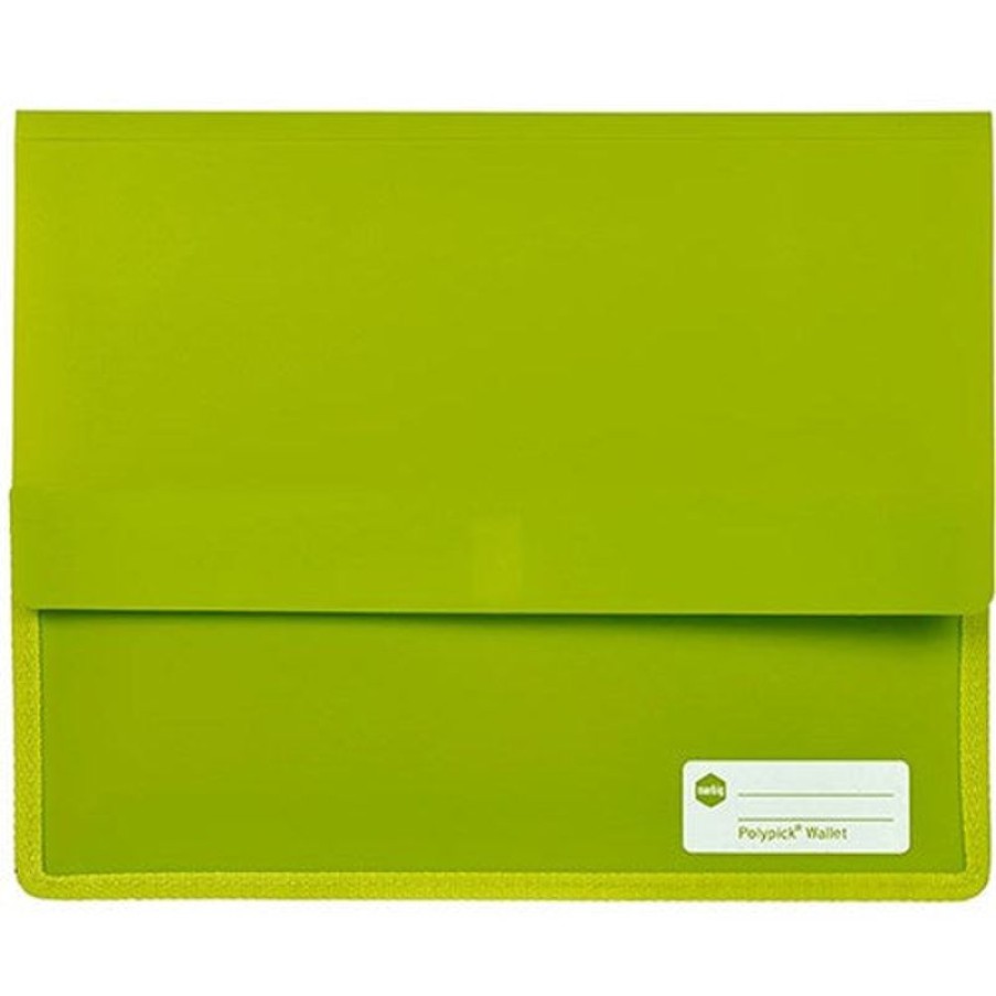 Files | Marbig Marbig Polypick Document Wallet A4 Heavy Duty 45Mm Gusset Lime