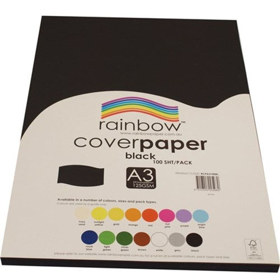 Telephones & Accessories | Rainbow Rainbow Cover Paper A3 125Gsm Black 100 Sheets