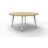 Office Furniture | RapidLine Rapidline Eternity Round Coffee Table 900D X 450Mmh Oak Top White Base