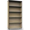 Storage | RapidLine Rapidline Infinity Bookcase 900W X 315D X 1800Mmh 4 Shelf Oak With Black Edge