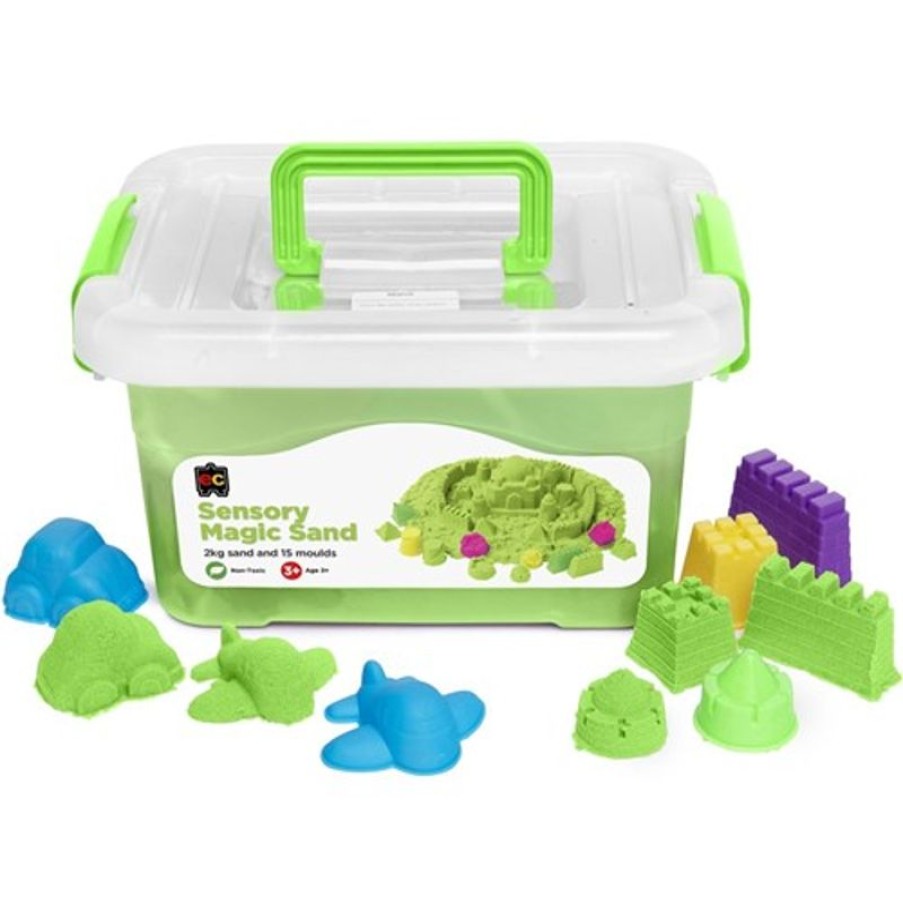 School Supplies/Art & Craft | EC Ec Sensory Magic Sand With Moulds 2Kg Tub Green