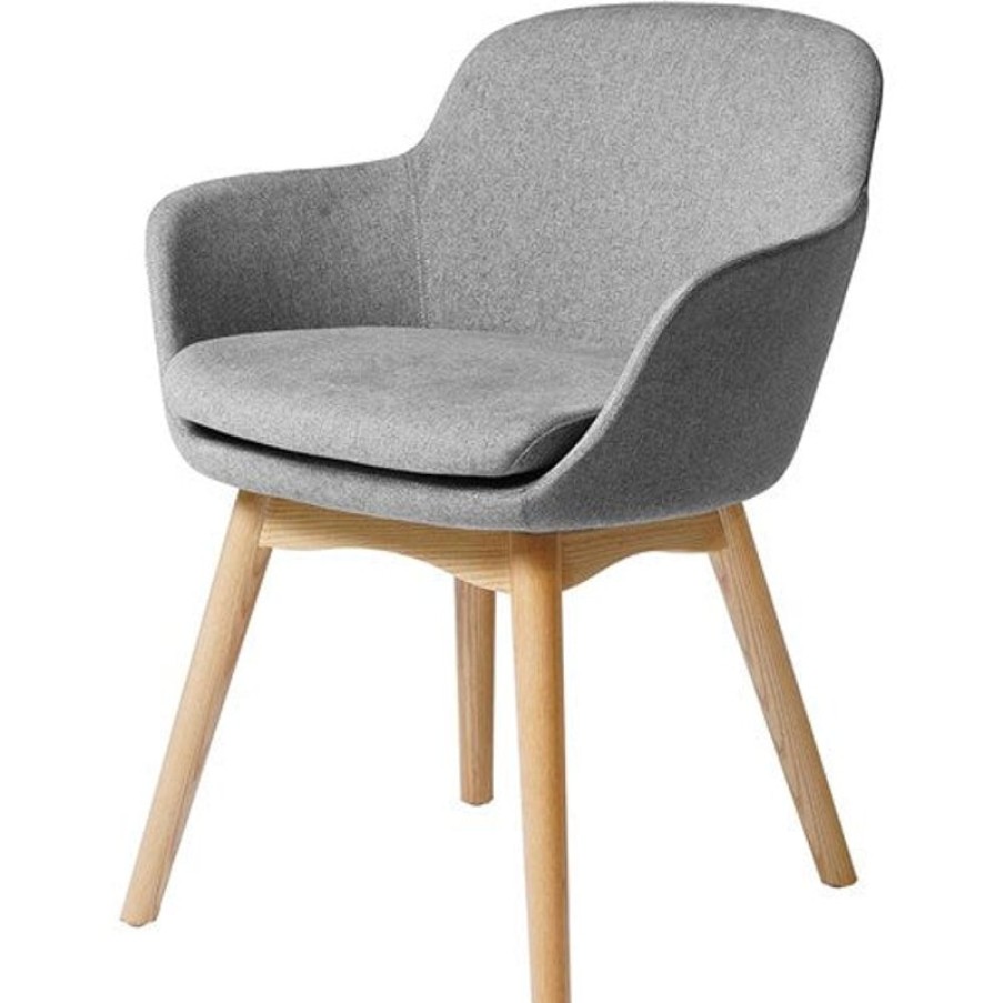 Chairs & Accessories | RapidLine Rapidline Aspen Tub Lounge Chair Natural Ash Wooden Base Light Grey Seat