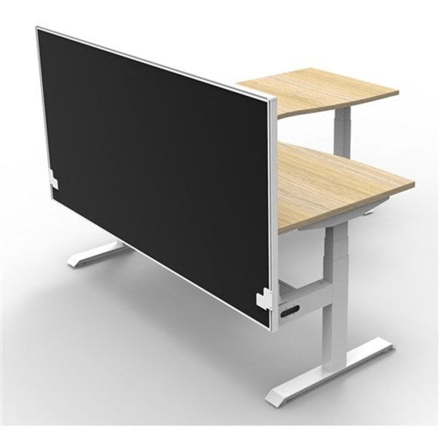 Office Furniture | RapidLine Rapidline Boost+ Corner Workstation + Screen + Cable Tray 1800/1500Mmw Oak/White