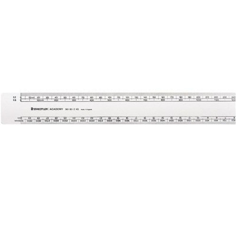 Rulers | Staedtler Staedtler Academy Scale Ruler Front1:1-1:100 Back1:20-1:500