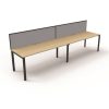 Office Furniture | RapidLine Rapidline Deluxe Infinity Desk Profile Leg One Sided + Screen 2 Person 2400Mmw Oak/Black