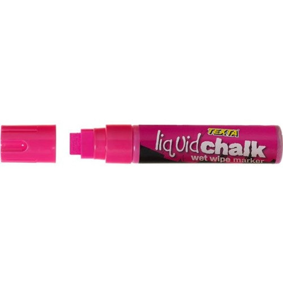 Markers & Highlighters | Texta Texta Jumbo Liquid Chalk Marker Wet Wipe Chisel 15Mm Pink