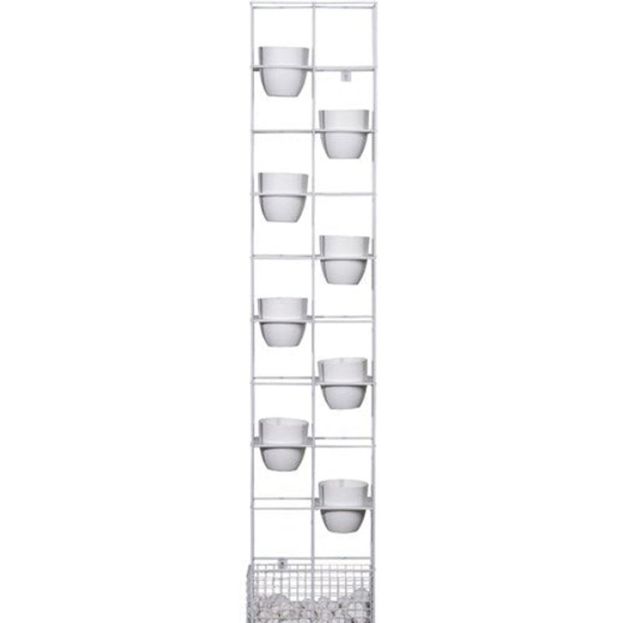 Storage | RapidLine Rapidline Rapid Bloom Vertical Garden 395W X 210D X 1940Mmh Includes Pots And Stones White