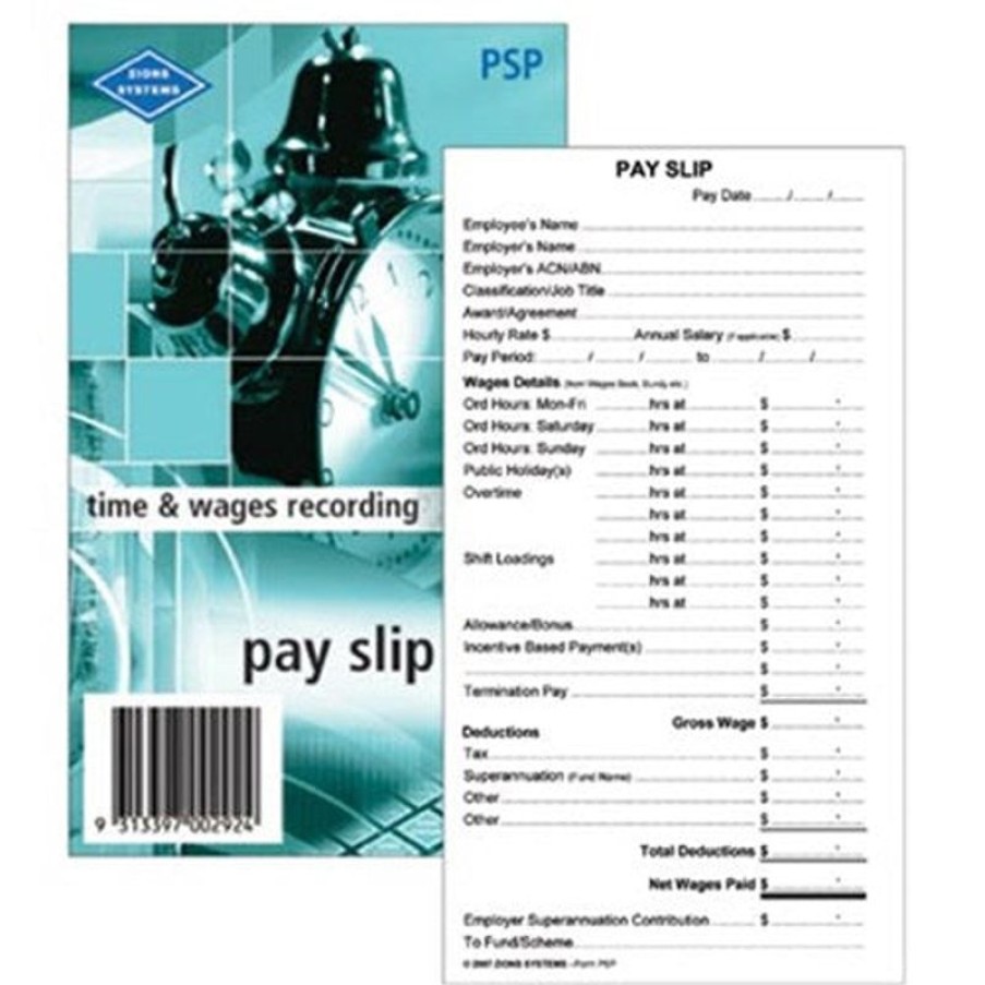 Business Books | Zions Zions Printed Pay Slip Pads 165X90Mm 50 Leaf