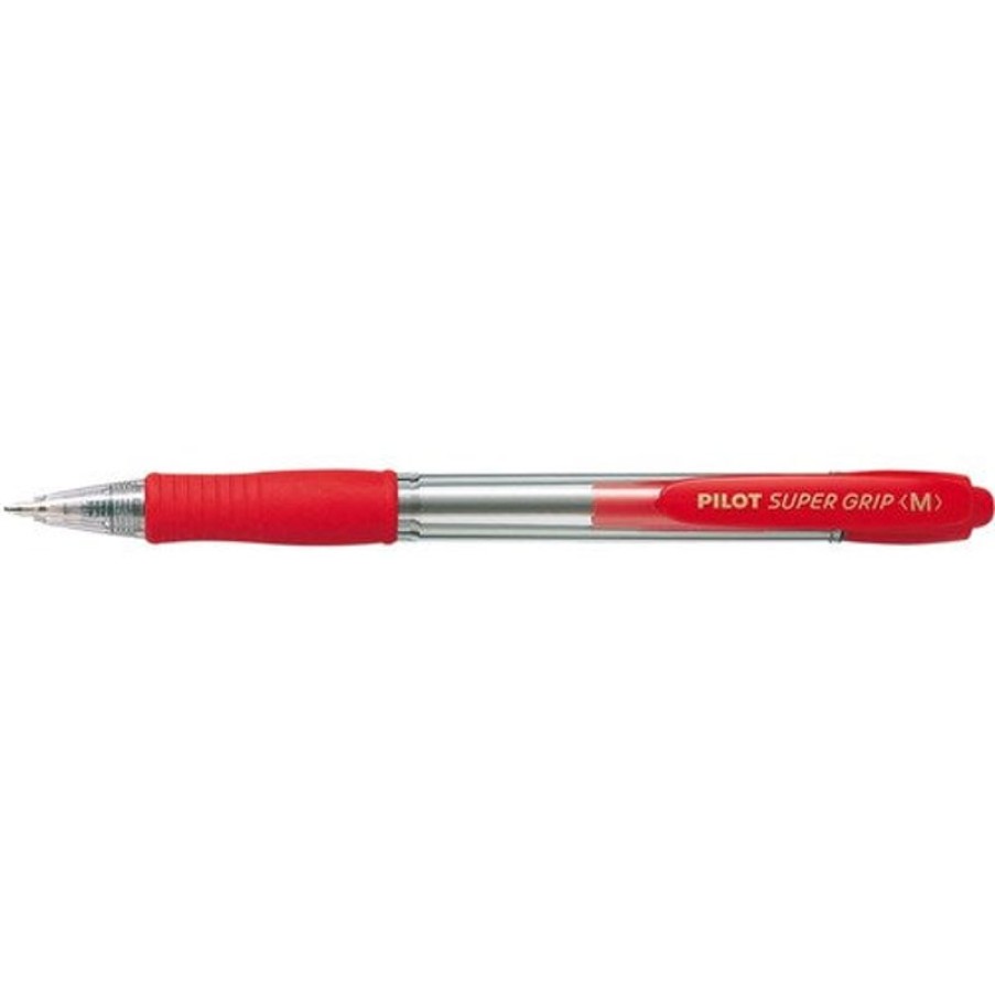 Pens | Pilot Pilot Bpgp-10R Supergrip Pen Retractable Medium 1Mm Red Box12