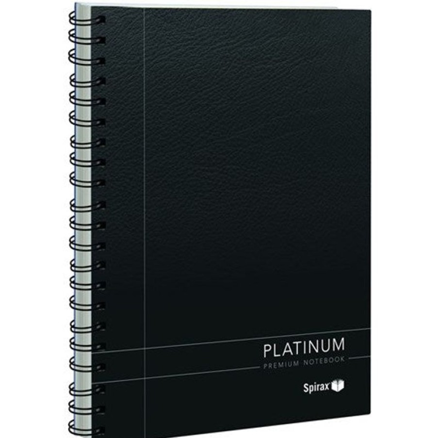 Paper, Post & Books/Books | Spirax Spirax 400 Platinum Notebook A4 Ruled 200 Page Side Opening Black