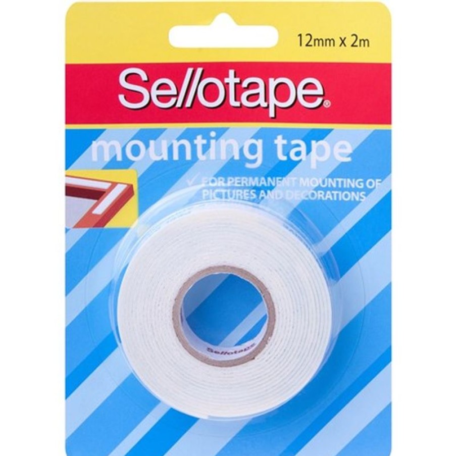 Tapes & Adhesives | Sellotape Sellotape Permanent Mounting Tape 12Mmx2M White