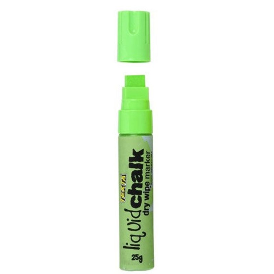 Markers & Highlighters | Texta Texta Jumbo Liquid Chalk Marker Dry Wipe Chisel 15Mm Green